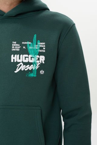 ESW 2747 Sırt Baskılı Kapşonlu 3 plik Şardonlu Erkek Sweat Nefti