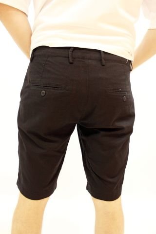 CAZ 6015 Likralı Erkek Chino Bermuda Şort Siyah