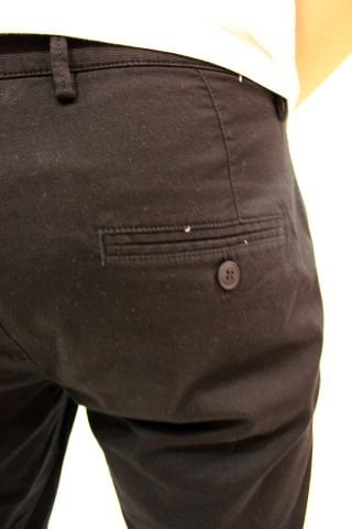 CAZ 6015 Likralı Erkek Chino Bermuda Şort Siyah